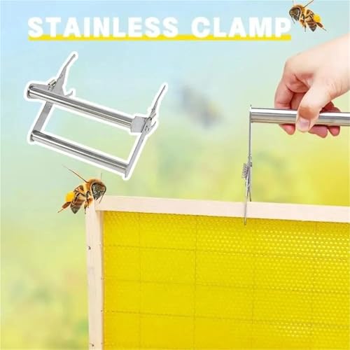 Bee Hive Frame Grip 2pcs Bee Hive Frame Holder Capture Frame Grip Beehive Clip Clamp Grasp Beekeeping Accessories Increase Honey Bee Tool Silver for Beekeeeper