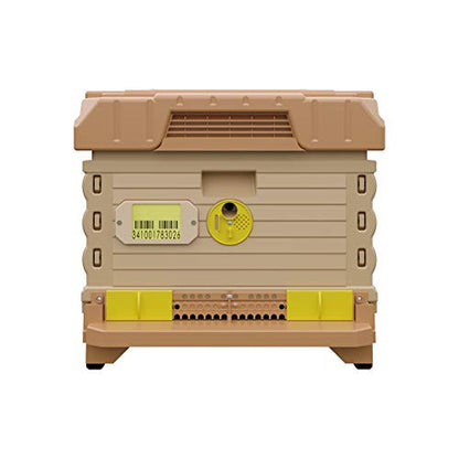 Apimaye Ergo Insulated 10 Frame Bee Hive Set [NO Frames Included] (Single Hive, Tan Body Yellow Entrance) - color: Tan Body Yellow Entrance