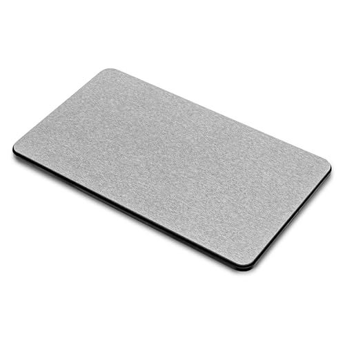 madesmart Drying Stone Dish Mat, Ultra-Fast Drying Mat for Dishes & Glassware, Diatomaceous Earth, Absorbs Water Instantly, Non Slip Base, Gray