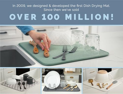 S&T INC. Dish Drying Mat, 16” x 18”, Absorbent Microfiber Kitchen Counter Mat, Dish Drying Pad for Dishes, Utensils, Pots and Pans, Large, Navy - size: 16" x 18"