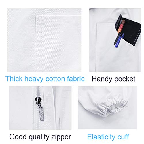 Luwint Ventilated Beekeeping Jacket - Professional Cotton Beekeeper Jacket Beekeeping Suit with Removeable Round Veil Hood