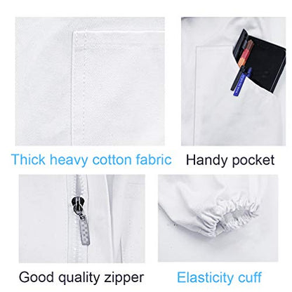 Luwint Ventilated Beekeeping Jacket - Professional Cotton Beekeeper Jacket Beekeeping Suit with Removeable Round Veil Hood