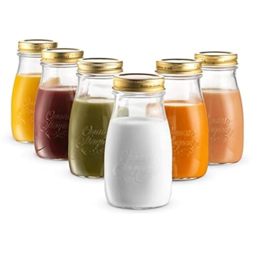 Bormioli Rocco Quattro Stagioni Bottle - ClearGold, 6.75 Oz, Set of 6 - size: 6.75 Oz