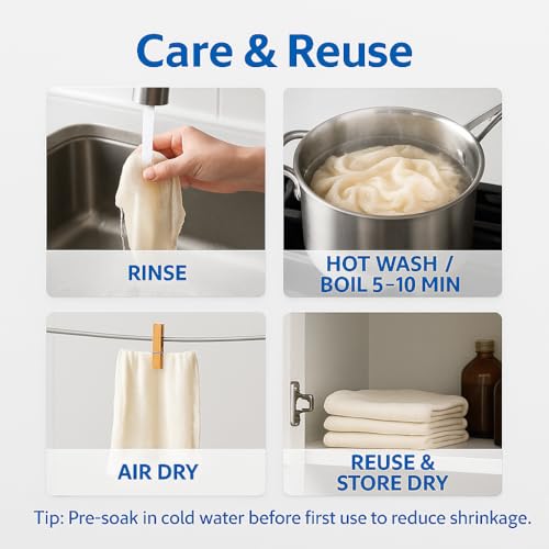 5 Pack Grade 100 Cheesecloth 36×36 in — Reusable Cheese Cloths, 100% Unbleached Cotton, Hemmed on All Sides (Lint-Free), Butter Muslin for Straining Yogurt, Nut Milk, Broth, Jelly & Cold Brew - size: 5 PCS - 36x36 Inch