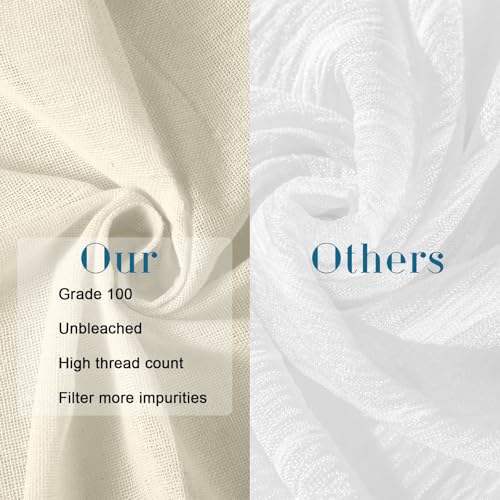 Peryiter 40 Pcs 20 x 20 Inches Cheese Cloths Bulk, Grade 100, Hemmed Reusable Cheesecloth Bag for Straining Unbleached Cotton Muslin Cloth for Cheese Making, Cooking, Baking, Butter, Juicing, Turkey