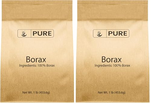 PURE ORIGINAL INGREDIENTS Borax (1 lb), Multipurpose Cleaning Natural Agent, Ideal Slime Ingredient (Pack of 2) - size: 16 Ounce (Pack of 2)