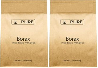 PURE ORIGINAL INGREDIENTS Borax (1 lb), Multipurpose Cleaning Natural Agent, Ideal Slime Ingredient (Pack of 2) - size: 16 Ounce (Pack of 2)
