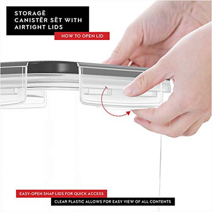 DWËLLZA KITCHEN Airtight Food Storage Container Set - 8 Pieces 1.4L - Plastic BPA Free Kitchen Pantry Storage Containers with Lids - Dishwasher Safe - Include 8 Labels - Keeps Food Fresh & Dry - color: 01 - 1.4L (Set of 8)