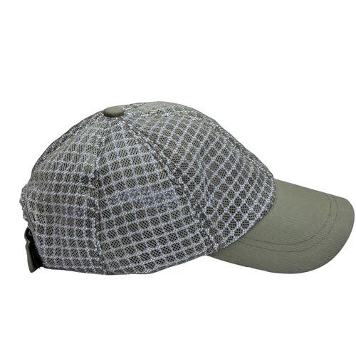 Three Layer Ventilated Beekeeping Veil in Round (3-Layer Hat, Olive Green P-Cap) - color: Olive green P-CAP