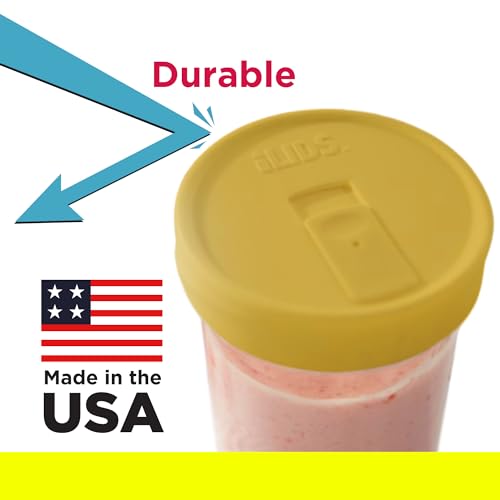 Mason Jar Drink Lid, Wide Mouth, USA Made, Yellow, Pack of 2 - color: Yellow