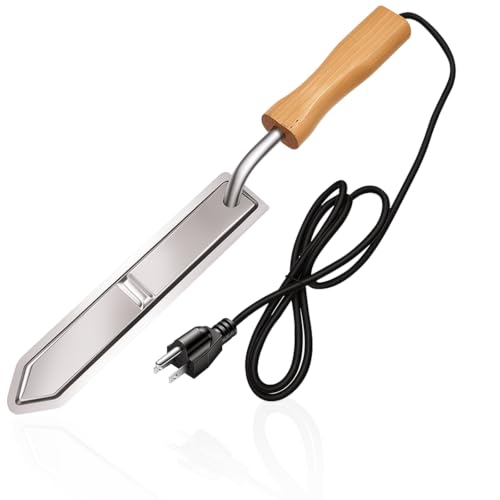 2026 Latest Upgraded Electric Honey Uncapping Knife, 10 Inch Fast Heating Stainless Steel Serrated Blade Heated Scraper, Wooden Handle Beekeeping Tool for Honeycomb Honey Harvest Work