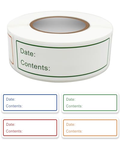 300 PCS Removable Freezer Labels, 1 x 3 Inch Food Labels to Write on Food Storage Stickers Date Label, Waterproof Oil Resistant Canning Labels Jar Labels Freezer Paper Label, Clean Leaves No Residue - color: Multicolor, 1'' X 3''