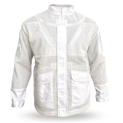 Pro Ventilated Bee Keeper Jacket for Men & Women – Sting Resistant, Ventilated Cotton Mesh, Bee Protective Gear for Hive Inspections – White Bee Jacket, 3XL - size: 3X-Large