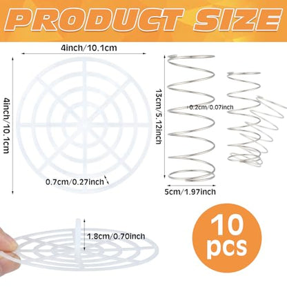 10 Set Fermenting Spring Weight and Plastic Press 4" Diameter Fermenting Jar Mesh Presser Wide Mouth Pickle Can Press Mesh for Canning Pickling Fermentation