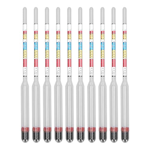 10Pcs Wine Making Meter Home, Home Wine Making Meter, Brewing Beer Hydrometer Test Jar 3 Scales Hydrometer Glass Beer