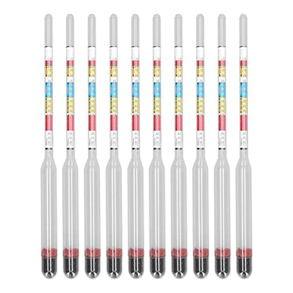 10Pcs Wine Making Meter Home, Home Wine Making Meter, Brewing Beer Hydrometer Test Jar 3 Scales Hydrometer Glass Beer