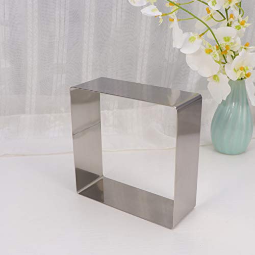 GALPADA 7 Inch Stainless Steel Square Cake Ring Mold Set for Mousse and Baking 2-Piece Diy Baking Tool for Perfect Cake Shapes - size: Size 7