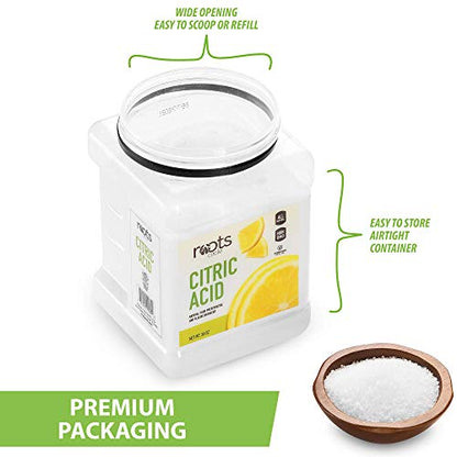 Roots Circle All-Natural Citric Acid | 2 Pack - 3.75 Pounds | Kosher for Passover | Food-Grade Flavor Enhancer, Household Cleaner & Preservative | For Skincare, Cooking, Baking, Bath Bombs - size: 3.75 Pounds (Pack of 2)