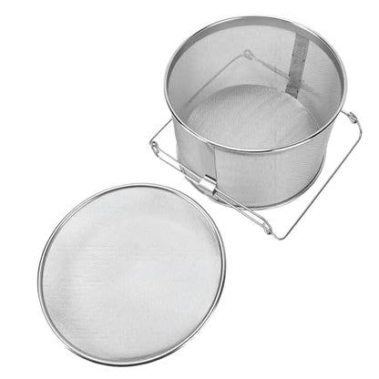 GOTOTOP Stainless Steel Honey Strainer Double Sieve Full Mesh Filter Raised Height for Honey Harvesting Beekeeping Equipment Home Kitchen and Small Scale Apiary