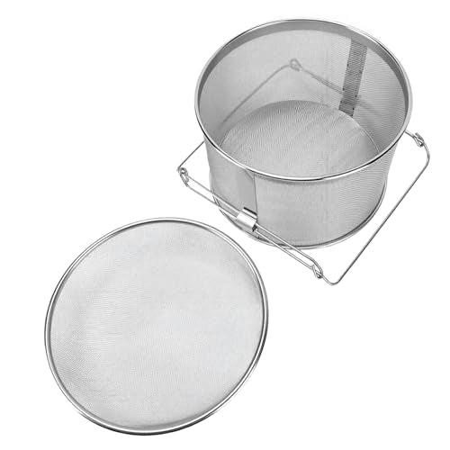Diydeg Honey Strainer, Stainless Steel Double Sieve Honey Filter with Extendable Arms, Extractor Equipment, Harvesting Ultra Fine Mesh Strainer for Beekeeping, Harvesting