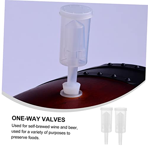IMIKEYA 2pcs Valve Wine Stoppers Plastic for Leak Wine Preservation Brew One-way Valves for Home Brewing