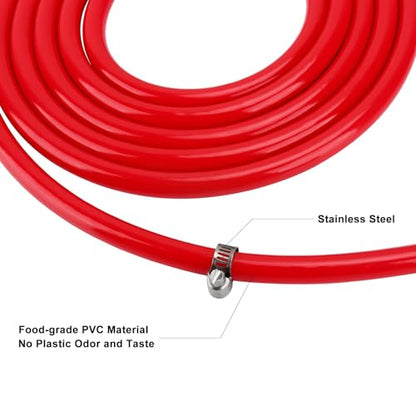 25 Feet - Hgkeke Beer CO2 Gas Line Kit Beer Gas Line Homebrew CO2 Line 5/16 CO2 Gas Tubing Red Co2 Hose keg lines for Kegerator Draft Beer Keg Coupler Co2 Dispensing Line Home Brewing Hose Kit - size: 25ft-Red Gas Line
