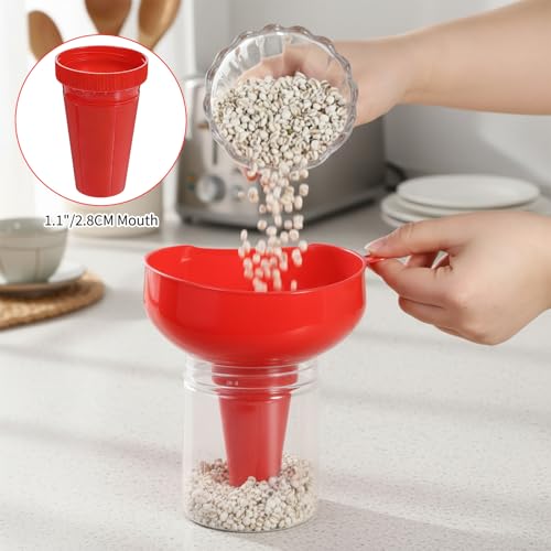 5 Pcs Wide Mouth Funnel, Food Grade Wide Funnels with Strainer Long Neck Plastic Funnels for Filling Bottles, Canning, Mason Jar, Shampoo, Liquids