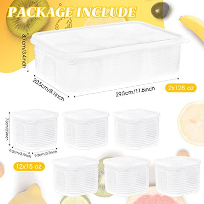 Rtteri 2 Sets Fridge Organizer Divided Serving Tray with Lid Yakumi Pans Seasoning Condiment Container Stackable Refrigerator Organizer with Airtight Lids No Bpa for Veggies, Fruit, Herbs, Spices