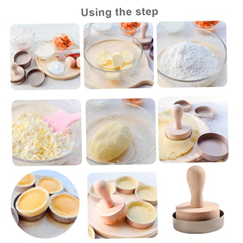 Tart Press Tool Wood Egg Tart Pusher DIY Baking Dough Press Pastry Tamper Wooden Mould Wood Tamper