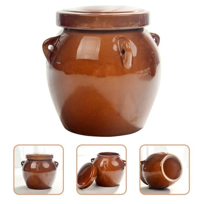 Vintage Ceramic Honey Jar 1200g Large Food Storage Container Sealed Pickle Crock Traditional Sauerkraut Pot for Kitchen and Pantry