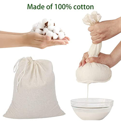 Natural Cotton Drawstring Muslin Bags, 6 x 8 inches, 20 PCS | Reusable, Unbleached Cotton, Cheesecloth, Coffee Tea Brew, Nut Milk Bags - size: 6 x 8 inches