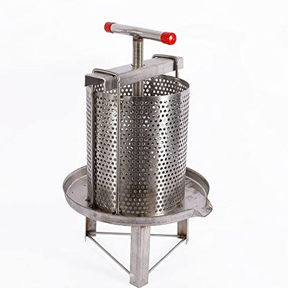 Fruit Wine Press Honey Wax Press Stainless Steel Manual Press, Honey Beeswax Extractor Natural Juice Press, Full Height 60CM