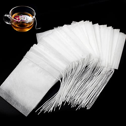 400pcs Disposable Tea Bags for Loose Leaf Tea, Tea Filter Bags with Drawstring, Corn Fiber Empty Tea Bags for Loose Leaf Tea - size: 3.54" x 2.75" 400pcs Corn Fiber
