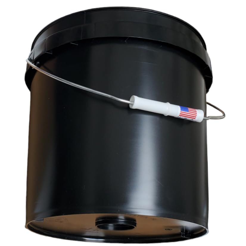 2 Gallon Bucket Pail with Lid & Handle Pour Spout Leak Proof BPA Free Food Safe HDPE Storage Container AirTight Premium Quality Buckets All Purposes Dry & Liquid Contents FDA Compliance (Black) - color: Black