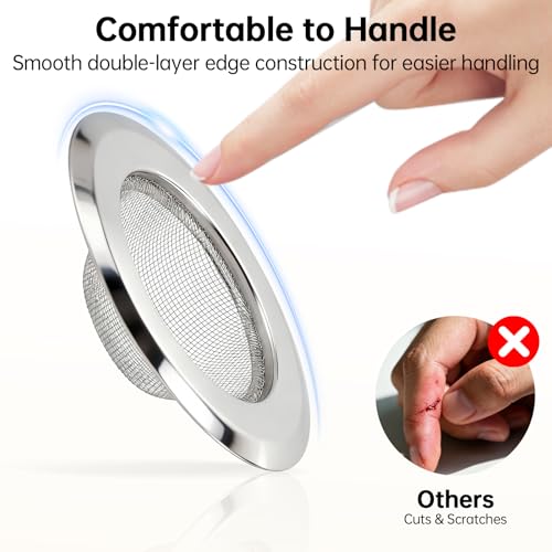 2 Pack Sourdough Drain Catcher, Kitchen Sink Drain Strainer, for Collecting Sourdough Starter and Dough Remains, Stainless Steel Fine Mesh, Easy to Clean, for 3.15-4.33 Inches Kitchen Sink