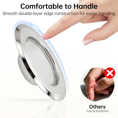 2 Pack Sourdough Drain Catcher, Kitchen Sink Drain Strainer, for Collecting Sourdough Starter and Dough Remains, Stainless Steel Fine Mesh, Easy to Clean, for 3.15-4.33 Inches Kitchen Sink