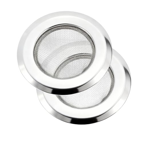 2 Pack Sourdough Drain Catcher, Kitchen Sink Drain Strainer, for Collecting Sourdough Starter and Dough Remains, Stainless Steel Fine Mesh, Easy to Clean, for 3.15-4.33 Inches Kitchen Sink