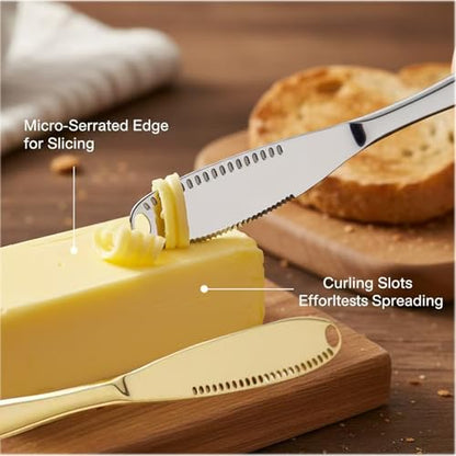 Stainless Steel Butter Knife, Food-Grade Material, Silver/Gold Finish. | Cheese knife is suitable for bread, jam, and cream, specifically for breakfast.