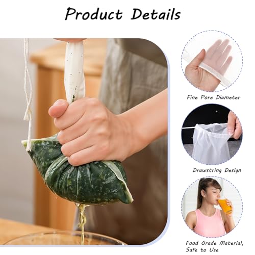 Bewudy 3 Pack Brew Bags, 12.2" x 7.87" Extra Large Reusable Fine Mesh Bag with Adjustable Drawstring, for Home Brewing Hops Grains Fruit Wine Beer Making Brew in a Bag Supplies(12.2" x 7.87")
