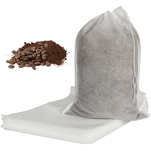 50pcs No Mess Large Cold Brew Bags, 8x12 inch Disposable Coffee Filter Bag Fine Mesh Hops Brewing Drawstring Pouches for Iced Coffee - size: 8x12 inch