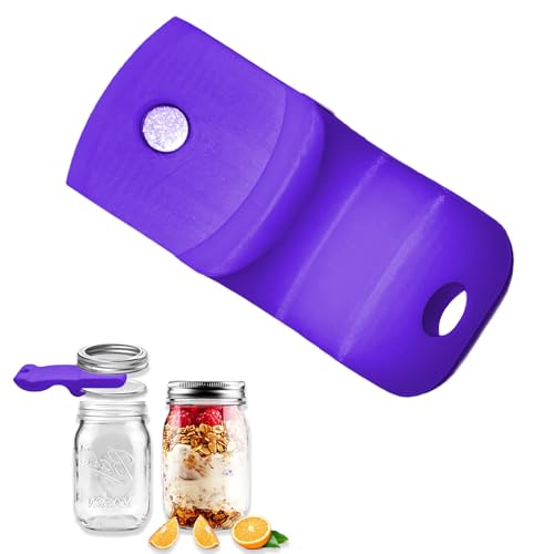 Mason Jar Opener Canning Tool,Canning Jar Opener, Releases Vacuum Seal on Wide Mouth and Regular Mouth Lids,Magnetic Jar Lid Lifter for Canning. Pickling and Home Food Storage (Purple) - color: Purple