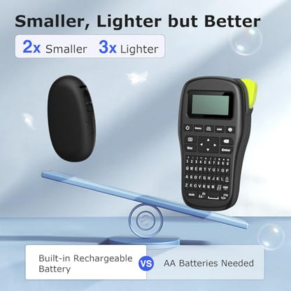SUPVAN E10 Bluetooth Label Maker Machine with 3 Tapes, Continuous Waterproof Label, Versatile App with 35 Fonts and 1k+ Icons, Inkless Labeler for Home, Kitchen, School, Office Organization, Black - color: Black