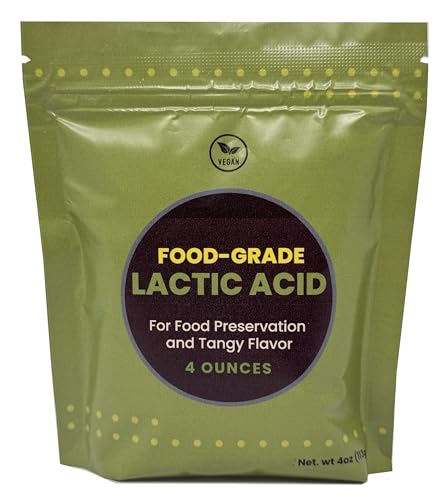 Lactic Acid Food Grade, Vegan Lactic Acid Powder for Vegan Cheese, Food Preservation and Tangy Flavor 4 Ounces