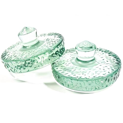 Fermentation Weights for Large Wide Mouth Gallon Mason Pickling Canning Jars (Over 3.5 Inches), Fermenting Weigh Easy Grip With Grooved Handles Wavy Grain Dot for Brewing Fermented Foods, Pack of 2 - color: Clear