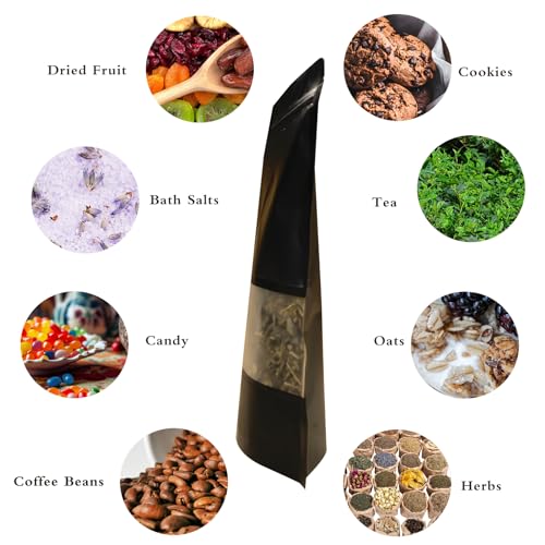 100 PCS Resealable Bags, Stand Up Kraft Paper Bags with Matte Window, Zipper Lock Food Storage Bags for Small Business and Home, 4.7x7.8 Inch Reusable Sealable Bags for Packaging - Black - color: Black,4.72*7.87 inches
