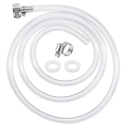 MRbrew Draft Beer Line with Barb Connector, Kegerator Accessory Kit Beer tower Brewing Tubing Hose, 5 Feet Clear Vinyl Tubing Draft Beer Dispensing 3/16" ID 7/16" OD Tubing Hose for Beer Tap D Coupler