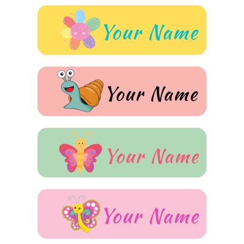 Custom Waterproof Dishwasher Safe Kid Name Labels for Daycare(128 Pack), Camp, School Supply, Baby Bottles, Lunch Boxes and Cups, Travel. Cute Personalized Design Name Stickers (Pattern 2) - color: Pattern 2