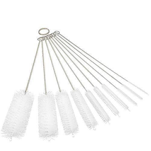 10 Pieces Drinking Straw Cleaning Brush Straw Cleaner Straw Brush Pipe Cleaners Tube Bottle Cleaning Brush - color: White