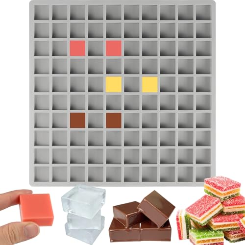 Large Square Chocolate Molds,100-Cavity Square Candy Molds for Hard Candy | 1.18 in Single Size Non-stick Square Silicone for Ice Cubes, Caramel, Ganache, Gummy, Jelly, Pet Treats,Summer Pool Party - color: 100 Cavity Large Square Mold