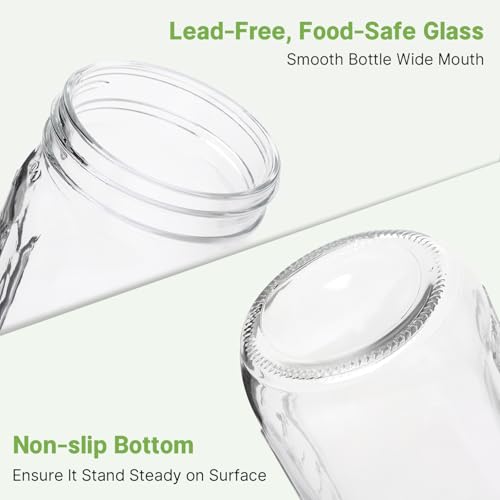 4-Pack Mason Jar Fermentation Kit(Jars Included) Four 32oz Fermentation Jars with Plastic Fermenting Lids, Airlocks, Silicone Rings & Grommets, and Glass Weights for Easy Fermenting & Storage